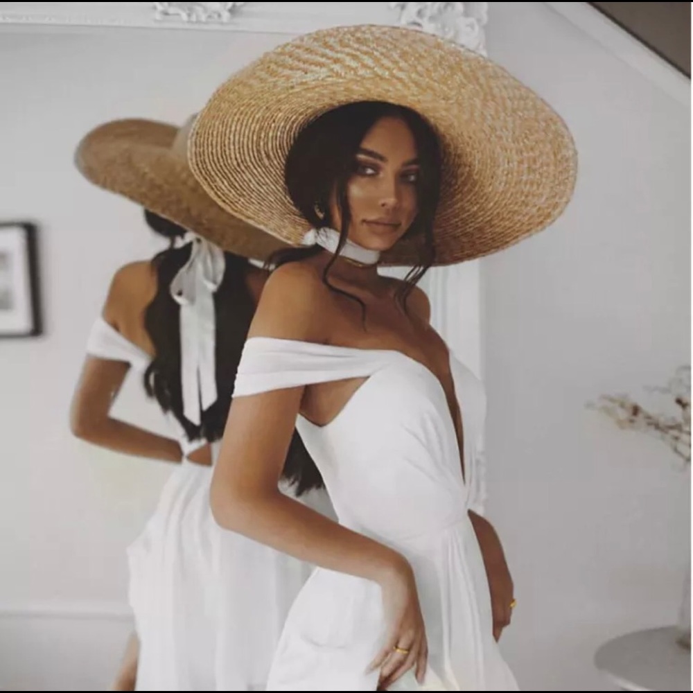 French style raffia beach hat